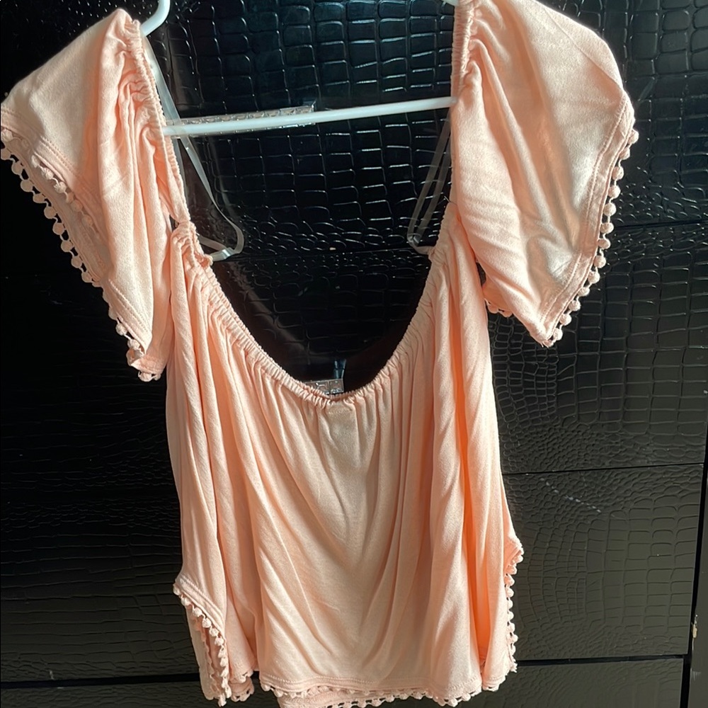 Peach Puff Sleeve Women's Top